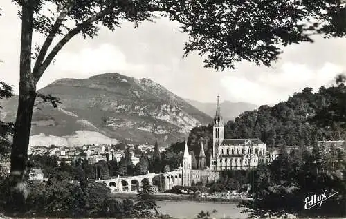 Postcard France Lourdes basilique