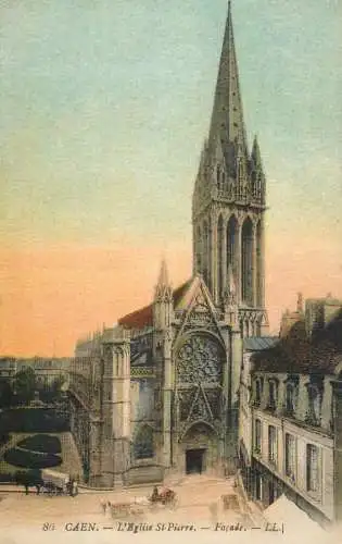 Postcard France Caen eglise St. Pierre