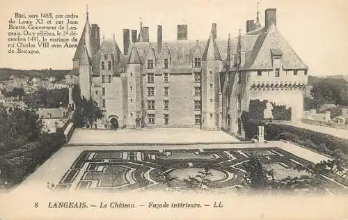 Postcard France Langeais castle