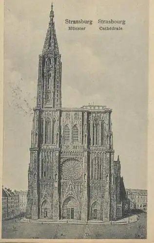 Postcard France Strasbourg cathedrale