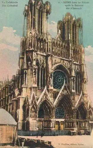 Postcard France Reims cathedral