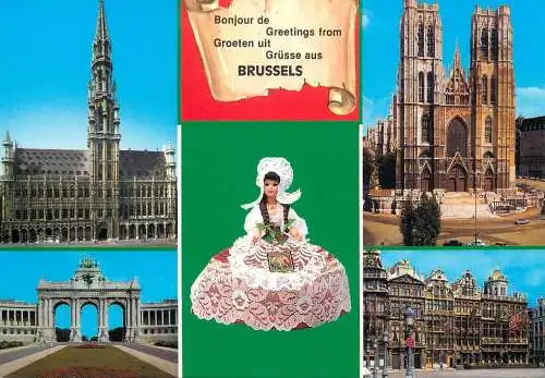 Belgium Brussels multi views postcard