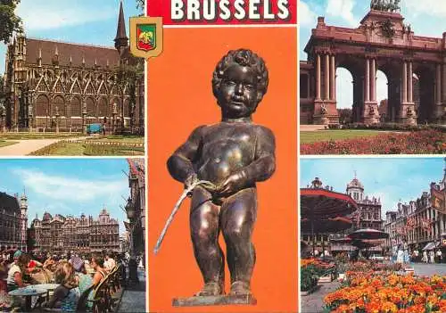 Belgium Brussels multi views postcard