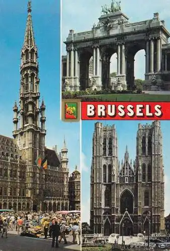 Belgium Brussels multi views postcard