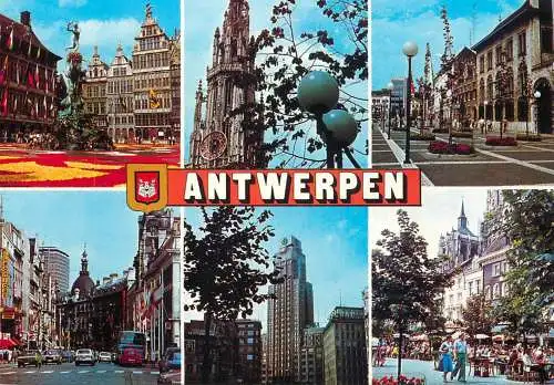 Antwerpen multi views postcard
