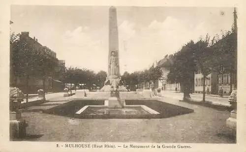 Postcard France Mulhouse monument de grande guerre