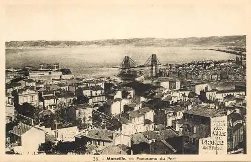 Postcard France Marseilles harbour panorama