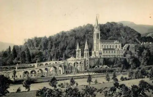 Postcard France Lourdes la basilique