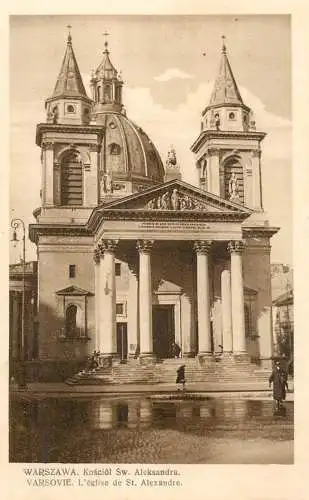 Postcard Poland Warszawa St. Alexander church