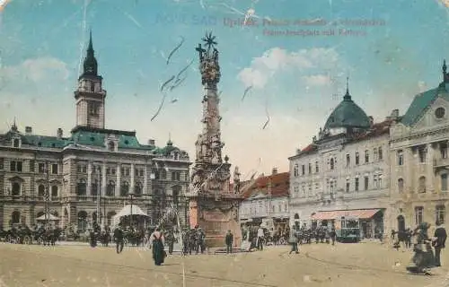 Postcard Serbia Ujvidek Novisad central square