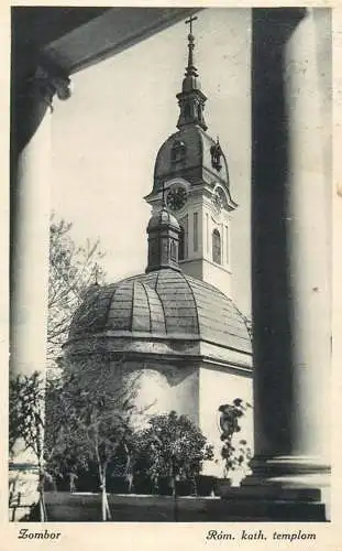 Postcard Serbia Zombor roman catolic church
