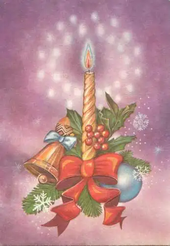 Lit candle Christmas decorative ornament