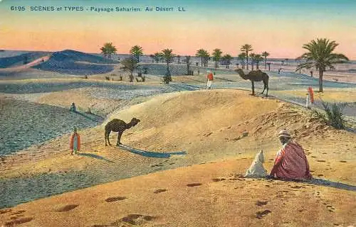 Paysage Saharien au desert scenes et types