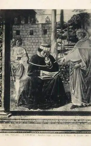 S Agostino reading from a fresco by Benozzo Gozzoli