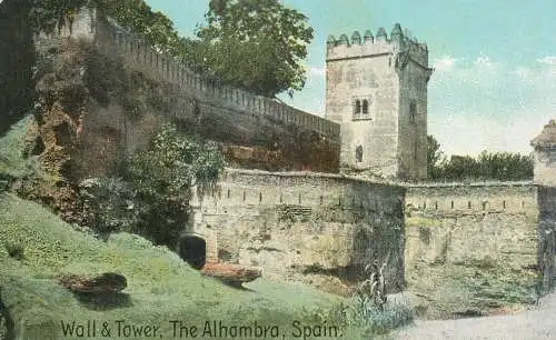 Spain Granada Alhambra - wall & tower