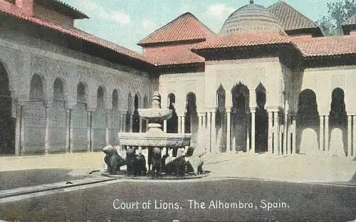 Spain Granada Alhambra Court of Lions
