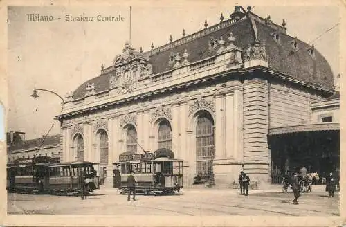 Italy Milano Stazione Centrale tram cars