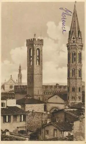 Italy Firenze Torre del Bargello e Campanile di Badia
