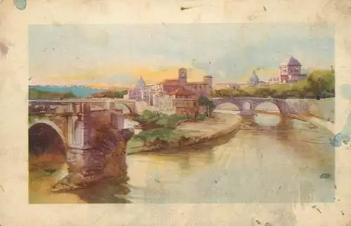 Italy Roma Isola Tberina e il Tevere