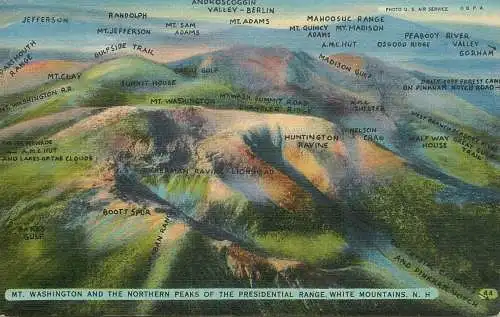 USA White Mountains N.H - Mt Washington and the Northern Peaks of the Presidential Range