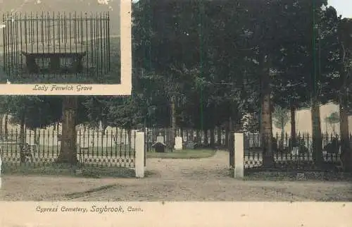 USA Saybrook CT Cypress Cemetery & Lady Fenwick Grave