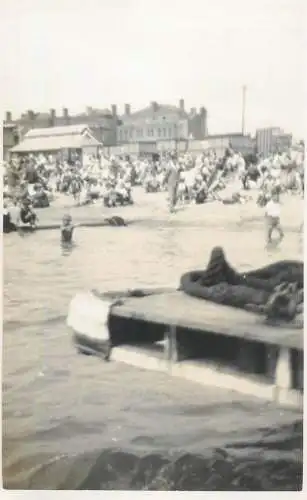 Real photo postcard place to identify beach view