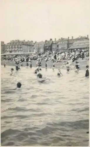Real photo postcard place to identify beach view