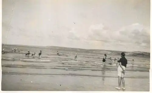 Real photo postcard place to identify beach scene