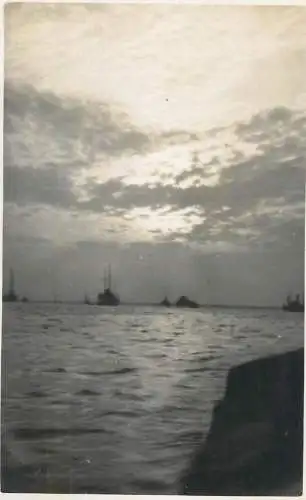 Real photo postcard place to identify sea ships