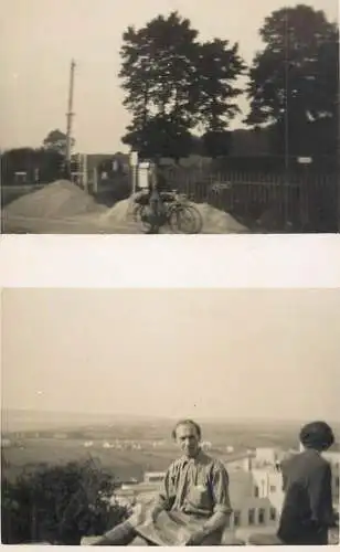 Real photo postcard place to identify elegant man landscape