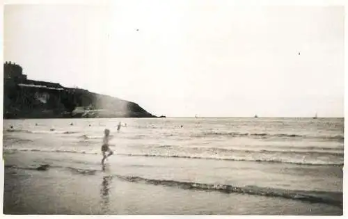Real photo postcard place to identify beach scene