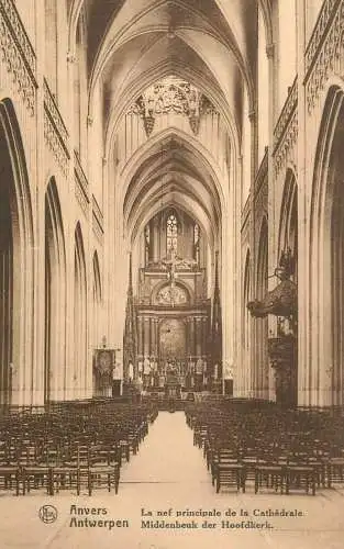 Belgium Anvers La Cathedrale La Nef principale vue interieure