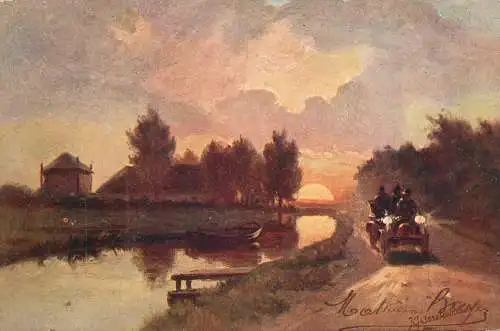 AK Welt Landschaft Belgium H. Gertenhauer autmobile village scene