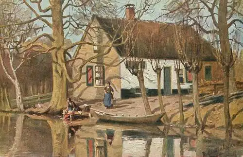 AK Welt Landschaft Belgium H. Gertenhauer house and lake