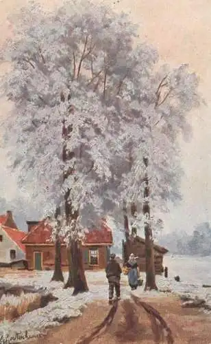 AK Welt Landschaft Netherlands H. Gertenhauer winter landscape