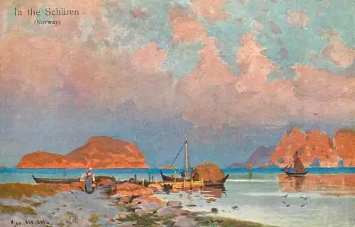 AK Welt Landschaft in the scharen Norway sailing vessel