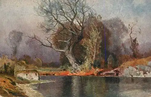 AK Welt Landschaft Germany willow and river