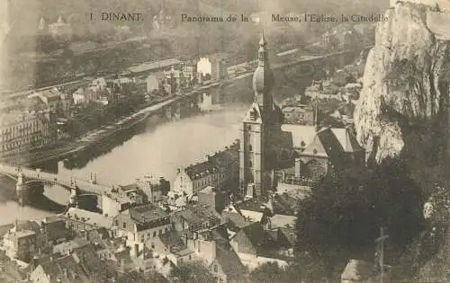 Belgium Dinant panorama de la Meuse, l'Eglise & la Citadelle