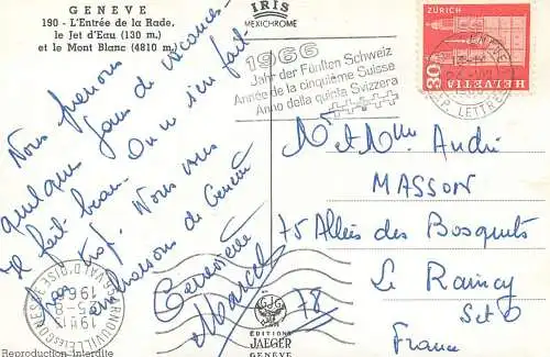 Postcard Switzerland Genève