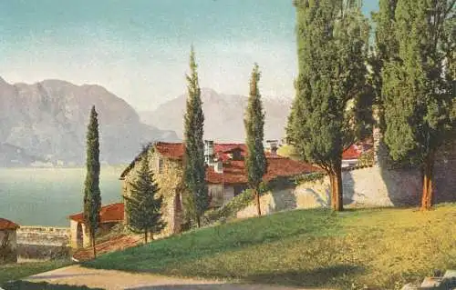 Postcard Switzerland lakeside villas