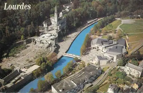 Postcard France Lourdes aerial view