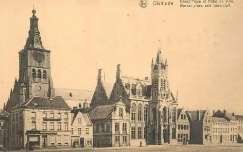 Belgium Dixmude Market Place & Town Hall