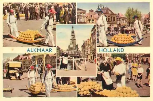 Postcard Netherlands Alkmaar melon market