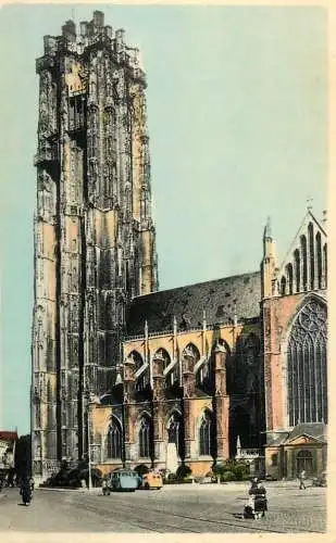 Postcard Belgium Mechelen cathedrale St. Rombaut