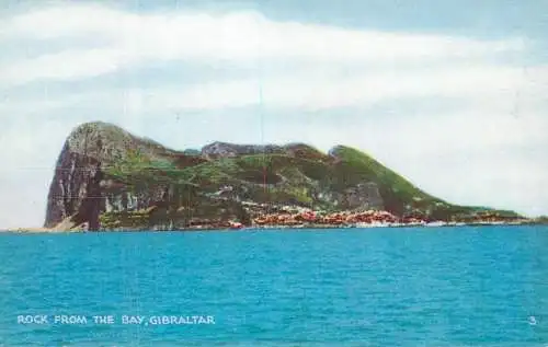Postcard Gibraltar Rock from the Bay