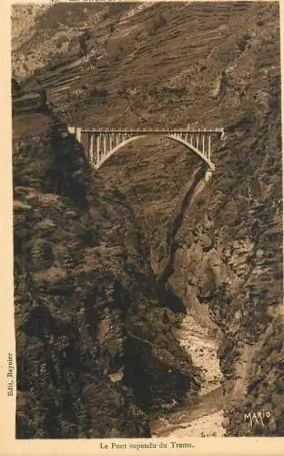 Postcard France Trams suspended bridge