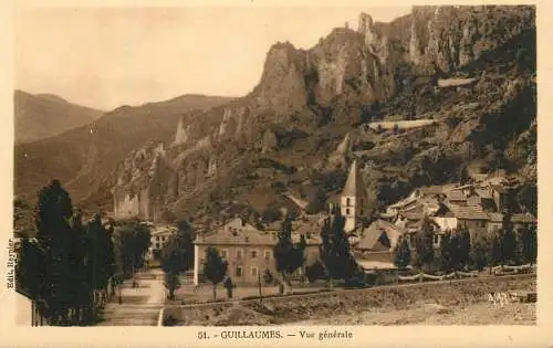 Postcard France Guillaumes village