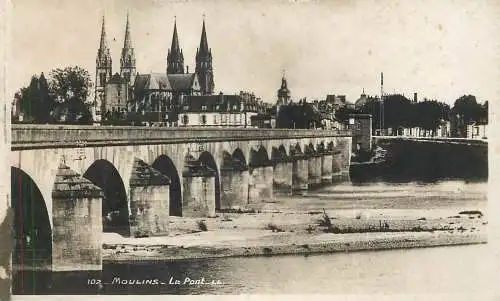 Postcard France Moulins bridge