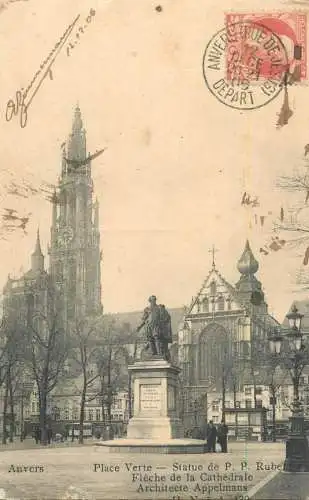 Belgium Antwerpen Place Verte  statue de P.P Rubens