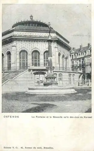 Belgium Oostende La Fontaine et la Nouvelle salle des Jeux du Kursaal